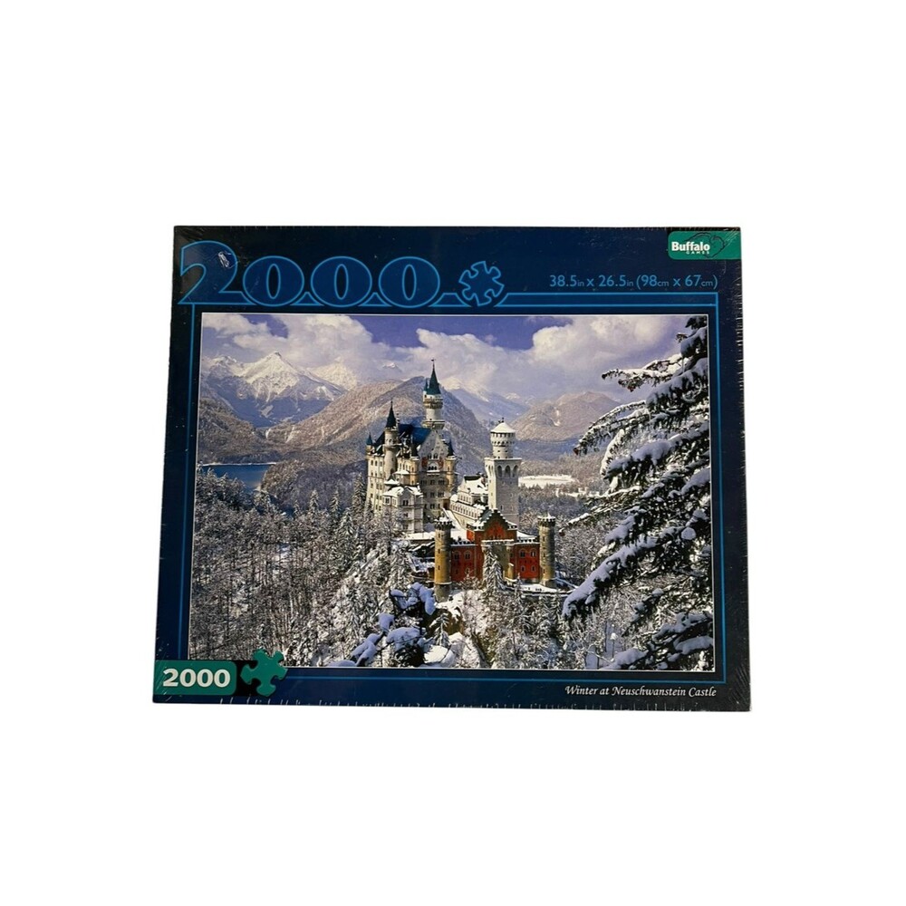 Buffalo Games 2000 Piece Puzzle Winter at Neuschwanstein Castle New